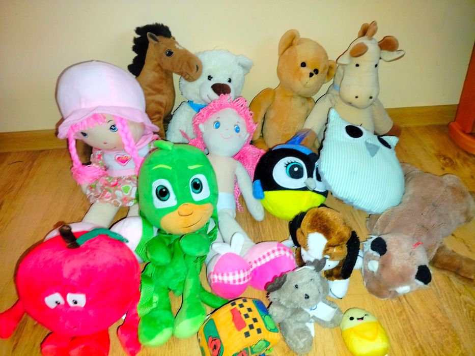 Pluszaki- 25 sztuk kolorowych przytulanek.