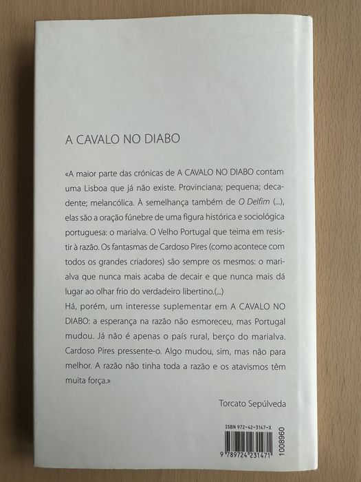 Livro “A cavalo no diabo” - José Cardoso Pires