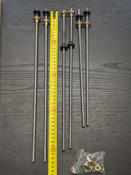 Śruby trapezowe zestaw TR8x8, x4, x2 + nakrętki POM