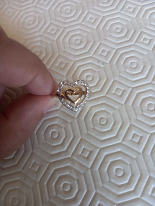 Anel Swarovski Nunca Usado com 2 corações