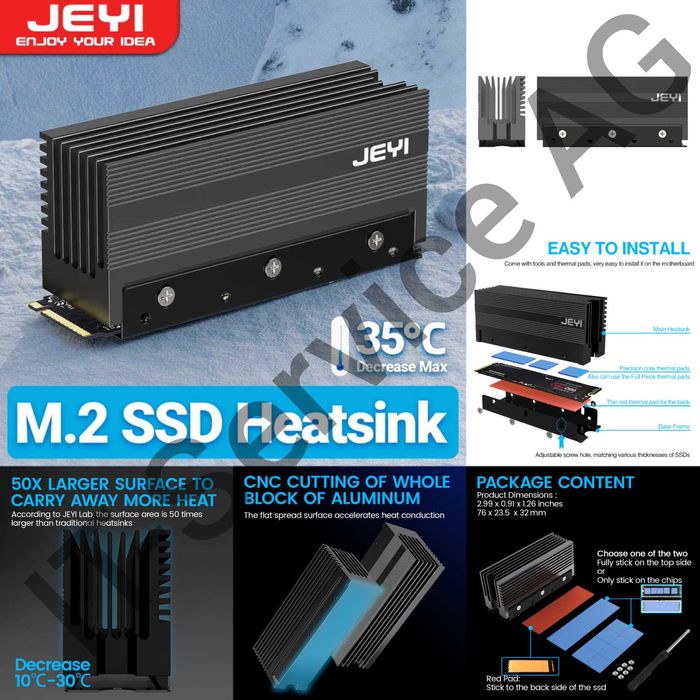 радіатор M2 M3 2280 NGFF NVME PCI-E SSD Jonsbo JEYI HR-09