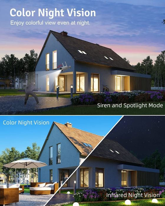 NOVAS! Câmara exterior 2K HD bateria e painel solar c/ som e Slot MSD