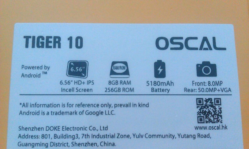 Смартфон Oscal Tiger 10 8/256 GB