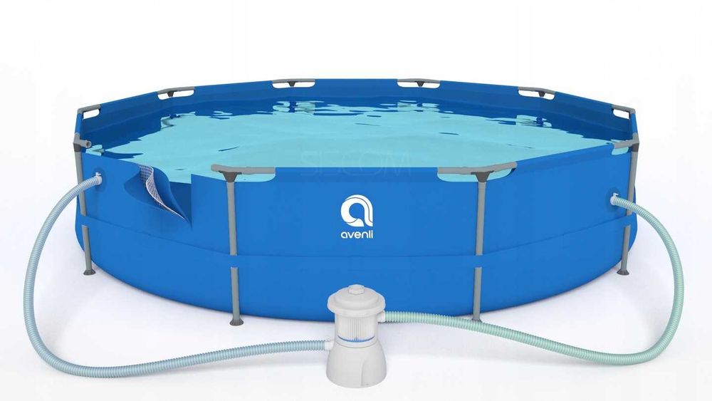 Duży Basen Ogrodowy Stelażowy Zestaw 305x76 17w1 + Chemia Gratis