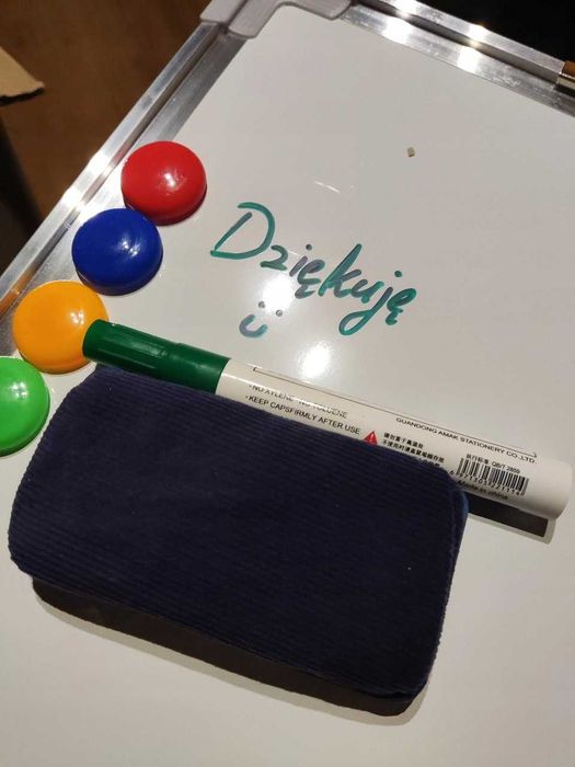 Tablica biała suchościeralna magnetyczna 60x45 cm aluminiowa rama