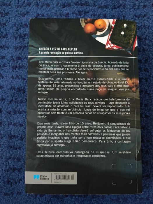 Livro "O Hipnotista" de Lars Kepler