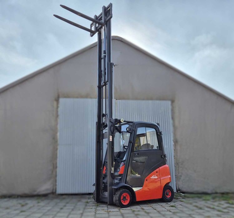 Linde H16 • TRIPLEX + wolny skok • KABINA • 4 sekcje • niski wózek widłowy • możliwy LEASING