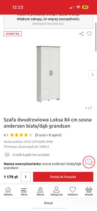 Szafa Loksa BRW 84 cm
