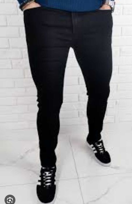 Jeansy joggery meskie rurki czarne 32 m l slim fit