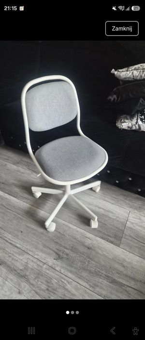 Krzesełko Ikea Orfjall szare do biurka