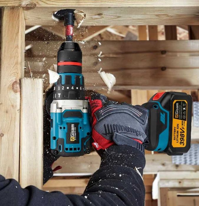 Berbequim Elétrico sem fios Gisam 480N.M com 2 Baterias e carregador