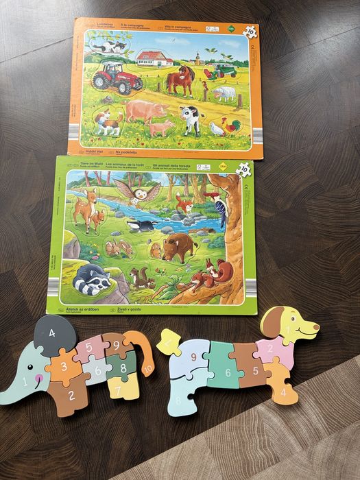 Вкладиші+ пазли деревяні набір 250грн