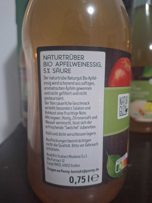 Vinagre de maçã bio natural