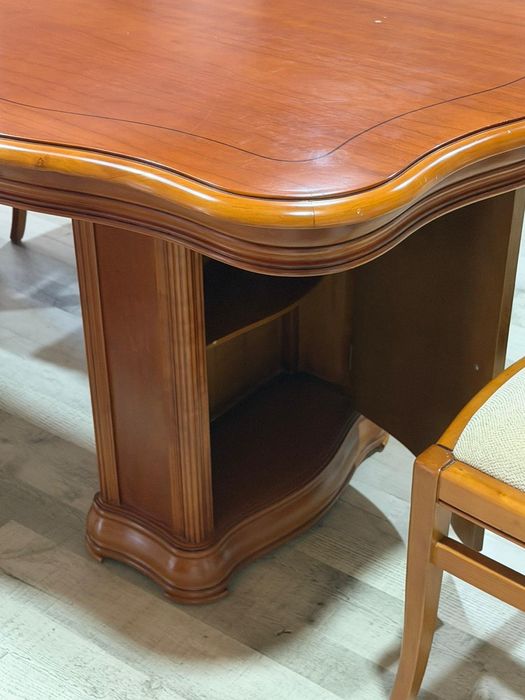 Mesa jantar em madeira maciça nogueira