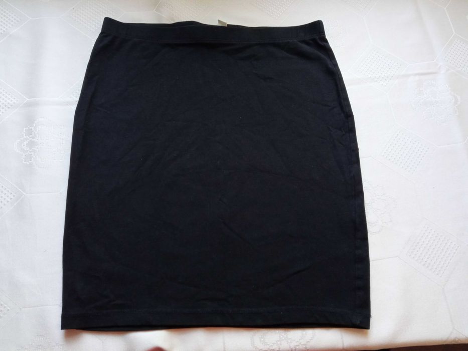 H&M prosta spódnica czarna elastyczna bawełna r 36/S  pas 66