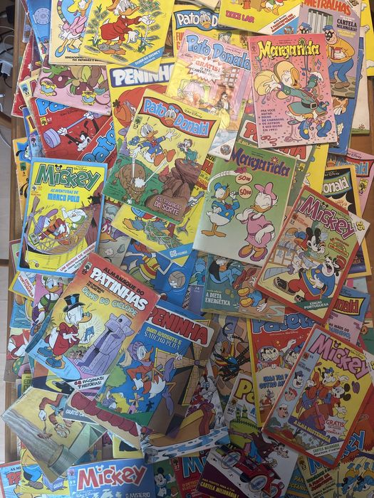 Lote 180 revistas Disney antigas - Mickey, Pato Donald, Tio Patinhas