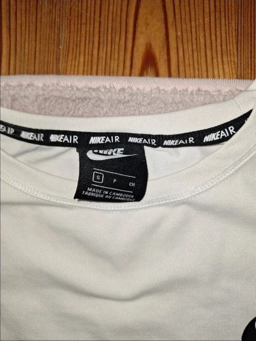 Biały longsleeve bluzka z długim rękawem Nike Air S