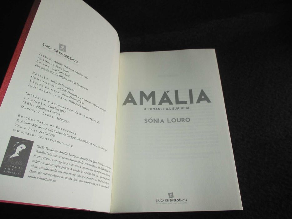 Livro Amália Romance da sua vida Sónia Louro