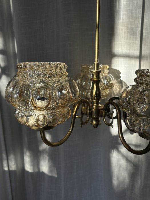 Mosiężna lampa Helena Tynnell Limburg lata 60
