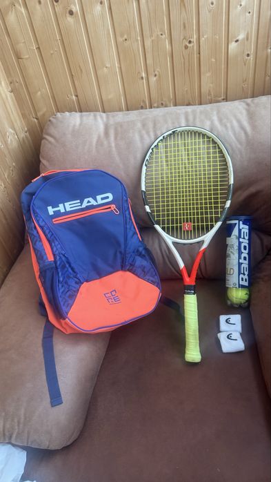 Тенісний набір Babolat: ракетка + 4 м’ячі + бинти + рюкзак