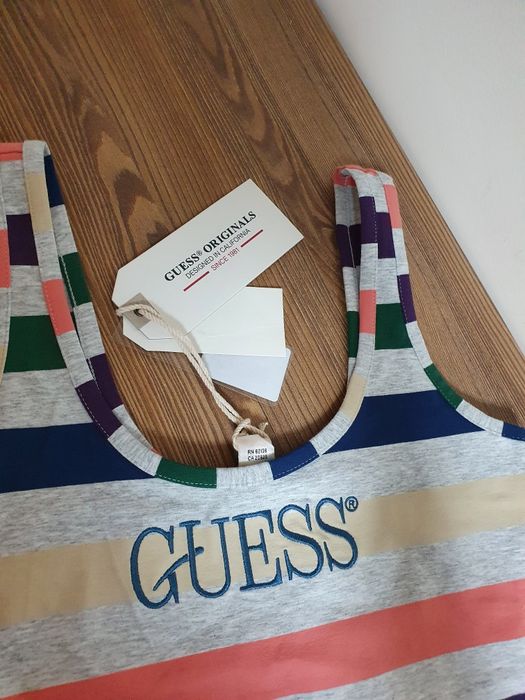 Nowe body Guess r. XS szare pasy organic