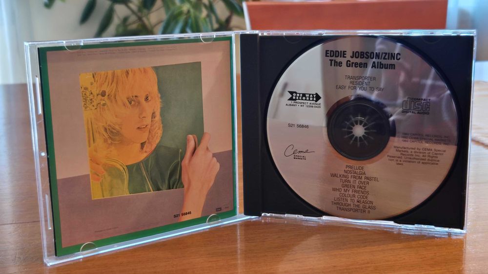 Vendo CD de música "The Green Album" (1983), do genial EDDIE JOBSON - RARIDADE!