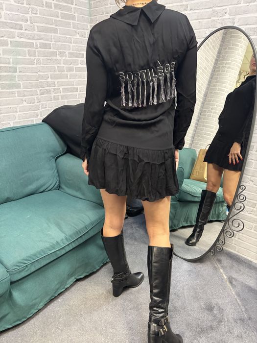 Patrizia Pepe sukienka viscose wiskoza frędzle szyfonowa falbanka xs s