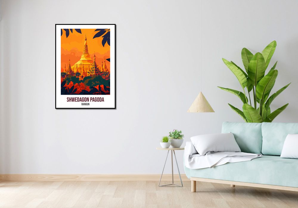 Plakat 67,5x95cm Shwedagon Pagoda