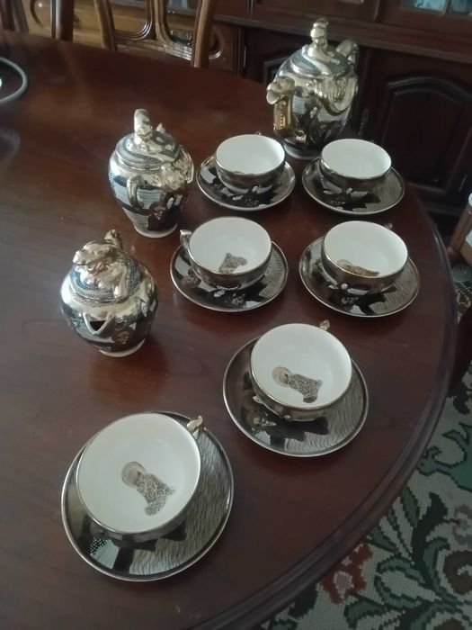 SATSUMA vintage serviço de chá nunca usado com caixa original.