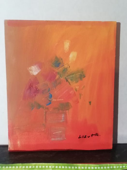 Obraz kwiaty płótno olej sygn. Lizut R. , ostatnie prace