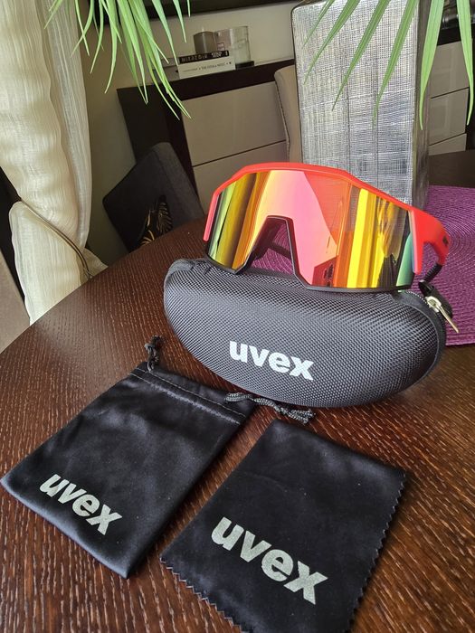 Okulary UVEX RED Sportowe UV400 MTB rowerowe trekking bieganie