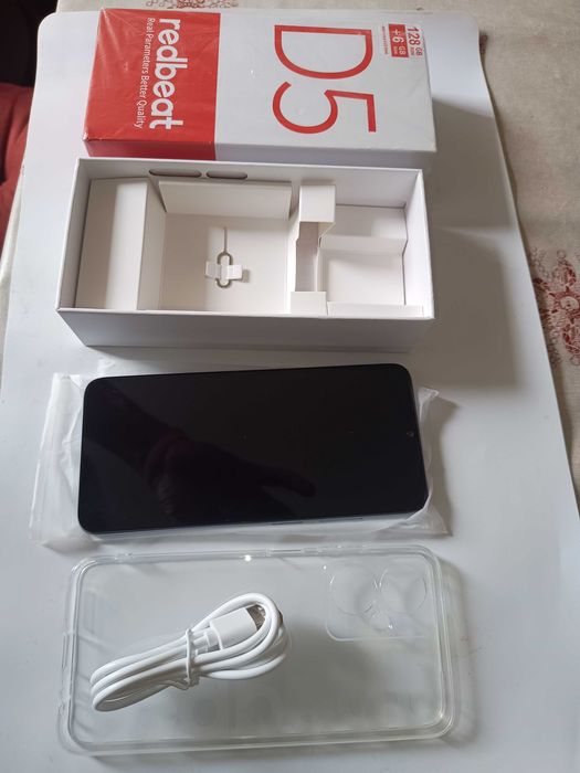 Smartphone D5, Android 14 TLM 128GB ent.2 Cartão SIM cabo USB-C e capa