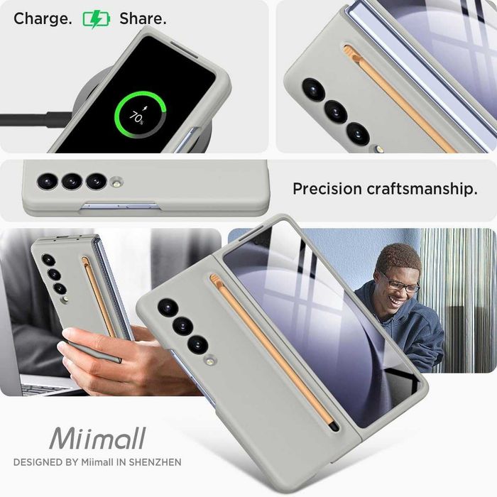 Miimall etui 360 do Samsung Galaxy Z Fold 4 pancerne rysik szare