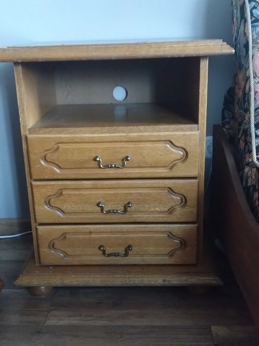 Szafka dębowa z szufladami, szafka nocna,