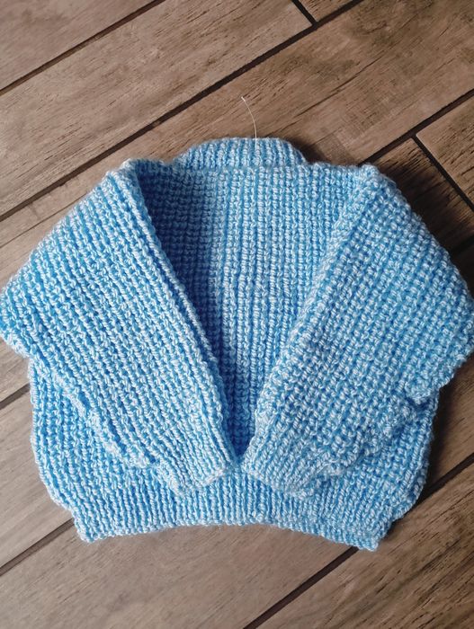 Sweter handmade, gruby ciepły sweterek, sweter niemowlęcy, 6-9 m-cy