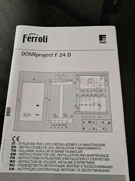 Caldeira ferroli domiproject f24 D para peças