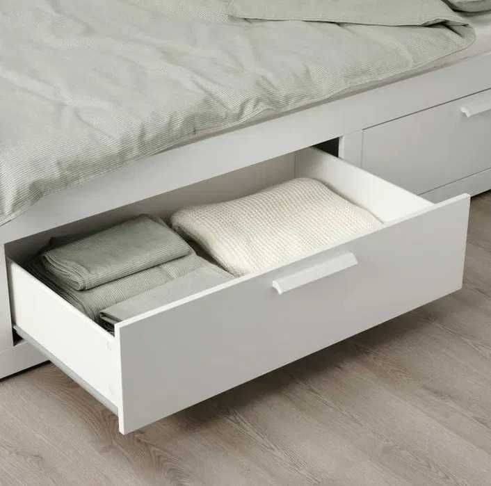 BRIMNES - Cama indiv/dupla c/2 gav, branco, 80x200 cm