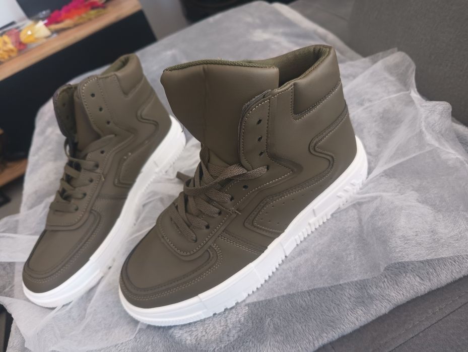 Sneakersy buty za kostkę zielone rozm.39/40 wkl.25,2 cm