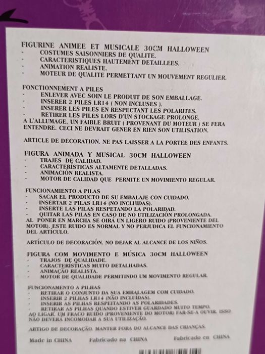 Vampiro antigo eletrónico com luz e som na caixa