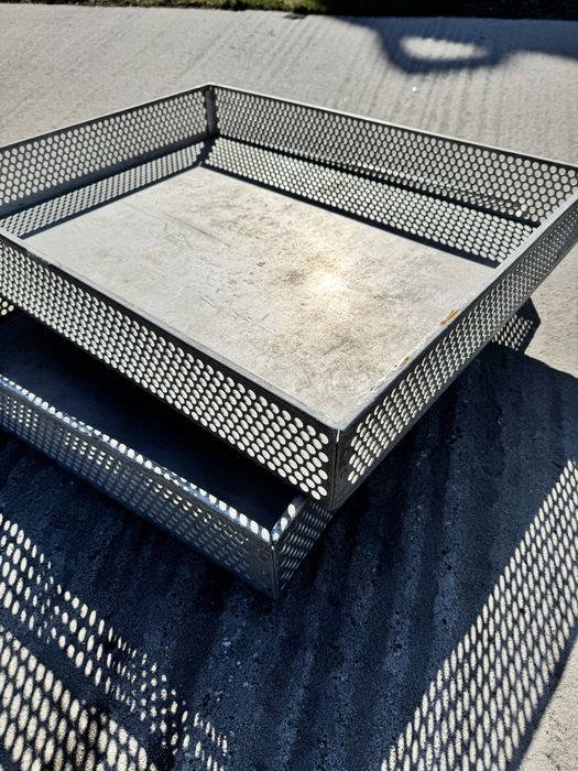 Skrzynie tace nierdzewne aluminium 3szt