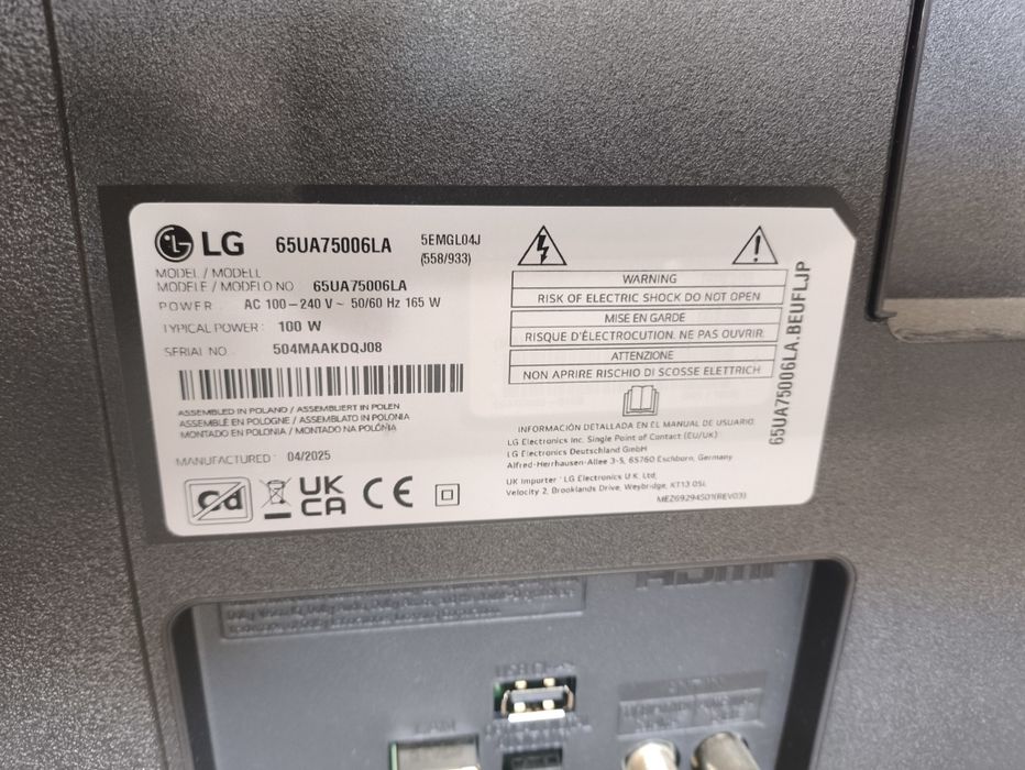 Televisão LG 65 polegadas