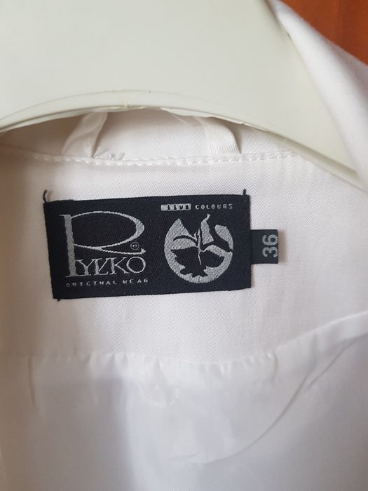 Biała marynarka, żakiet Ryłko 34