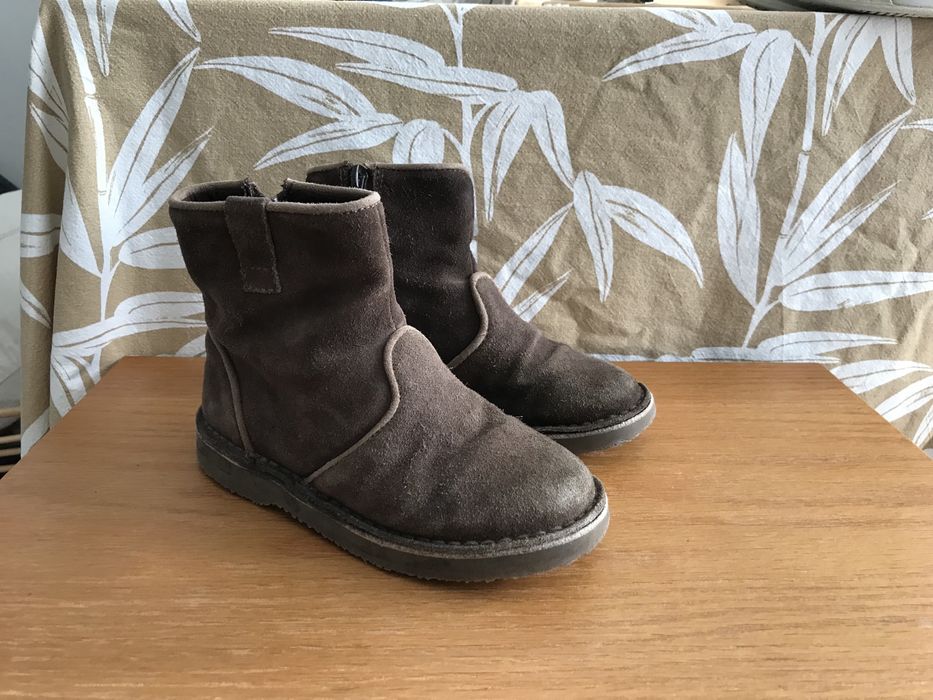 Brązowe czekoladowe botki zamszowe Zara 28