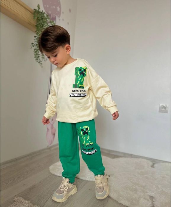 Костюм в стилі Майнкрафт, якісна двонитка, без утеплення, Туреччина