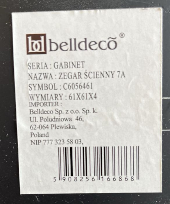 Zegar Belldeco Gabinet 7A