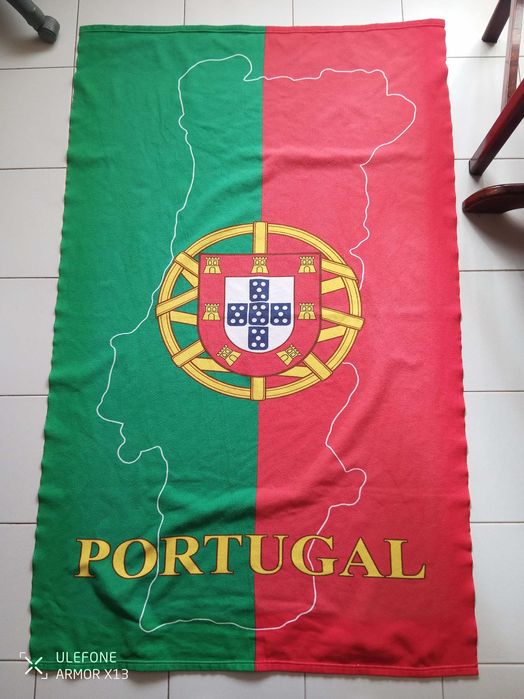 Toalha tema bandeira Portugal, 1.60x1m