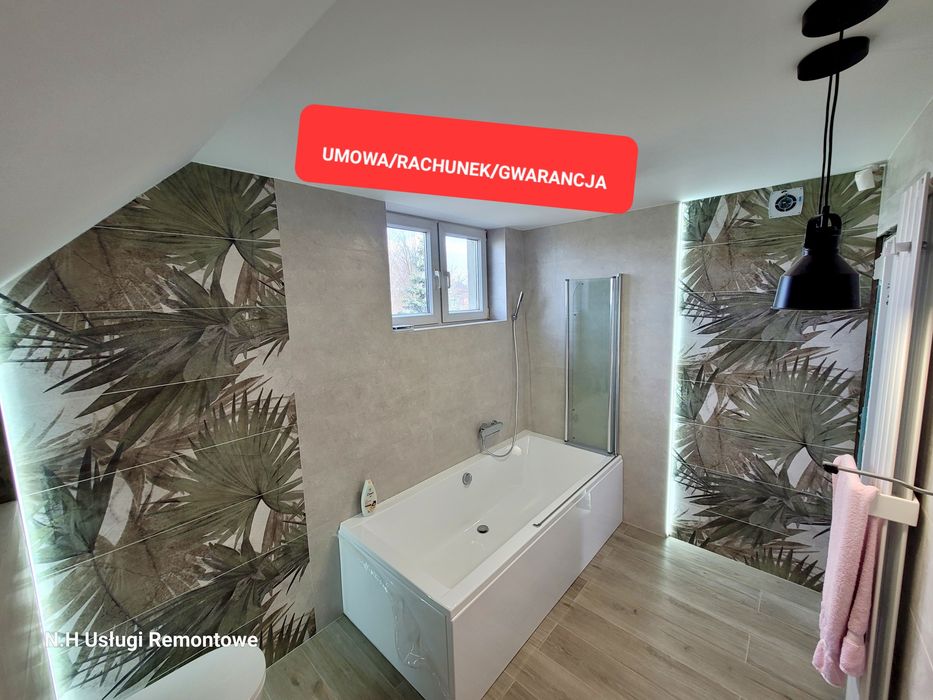 Usługi Remontowo wykończeniowe/Gwarancja/Umowa/Rachunek