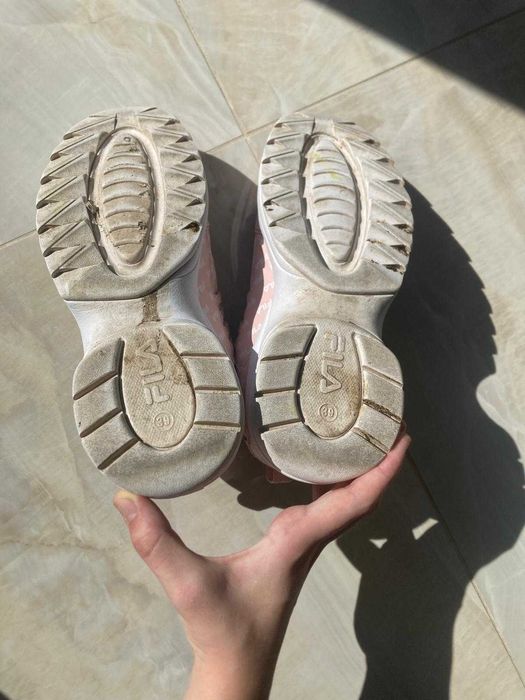 Fila Różowe Sneakersy Damskie w białe loga