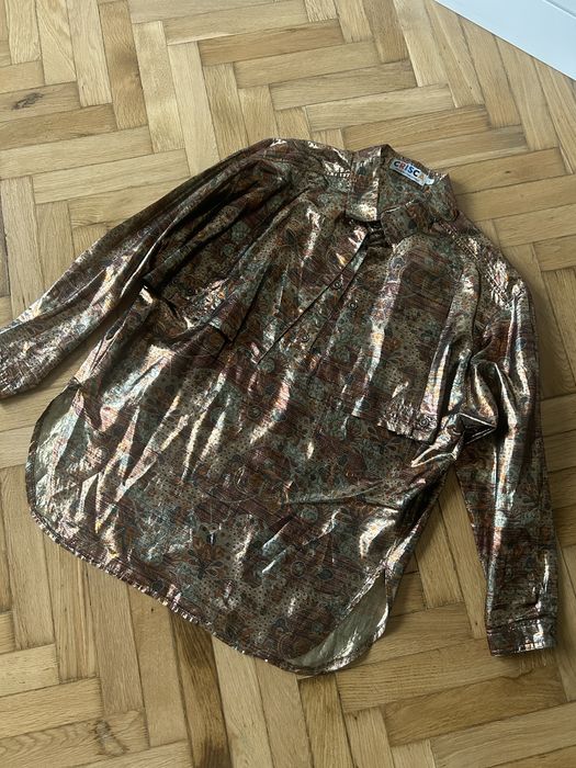 Złota koszula Circa 42 XL na sylwestra wiskozowa