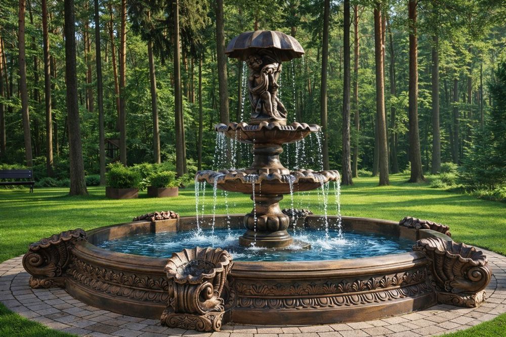 Fontanna MONTAŻ pompa ogrodowa betonowa kamienia BASEN